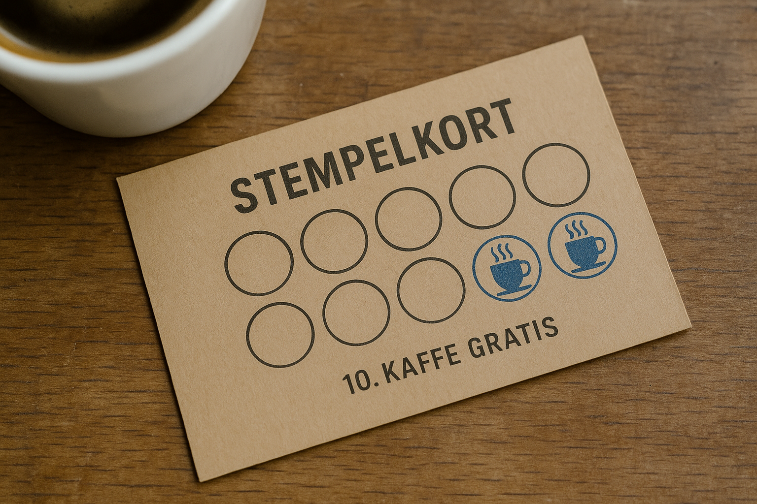 Tradisjonelt stempelkort i papir